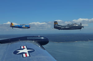 T-6 T-28 Navion formation