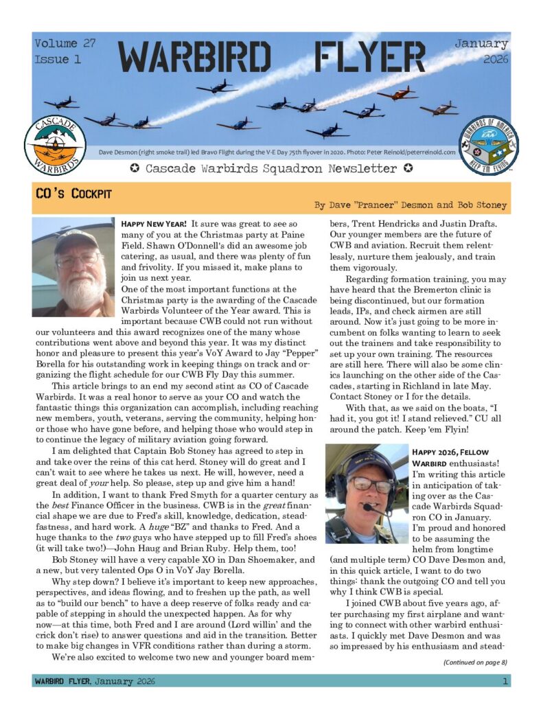 January 2026 Warbird Flyer January 2026 Warbird Flyer