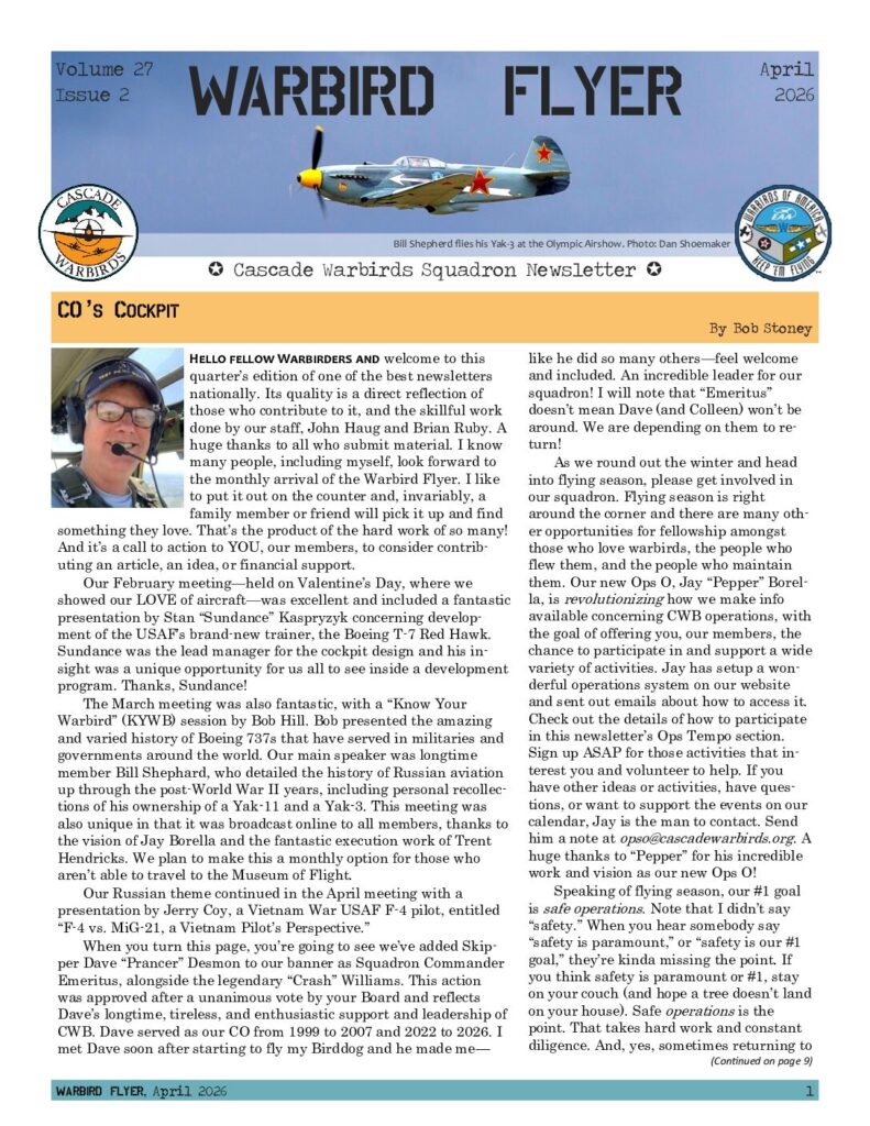 April 2026 Warbird Flyer